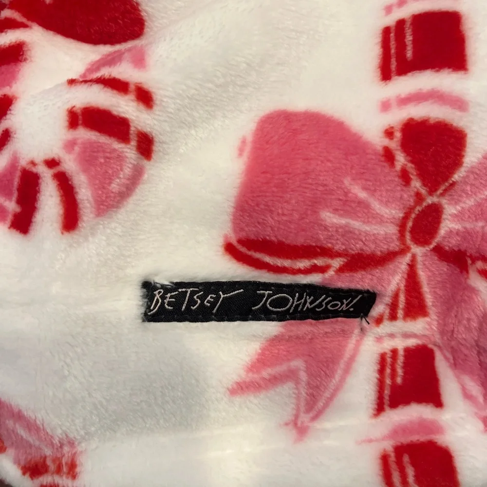 Betsey Johnson Christmas Candy Cane Throw Blanket